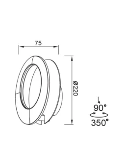 Aplique de pared Toronto – Mantra – Luz orientable en blanco o negro
