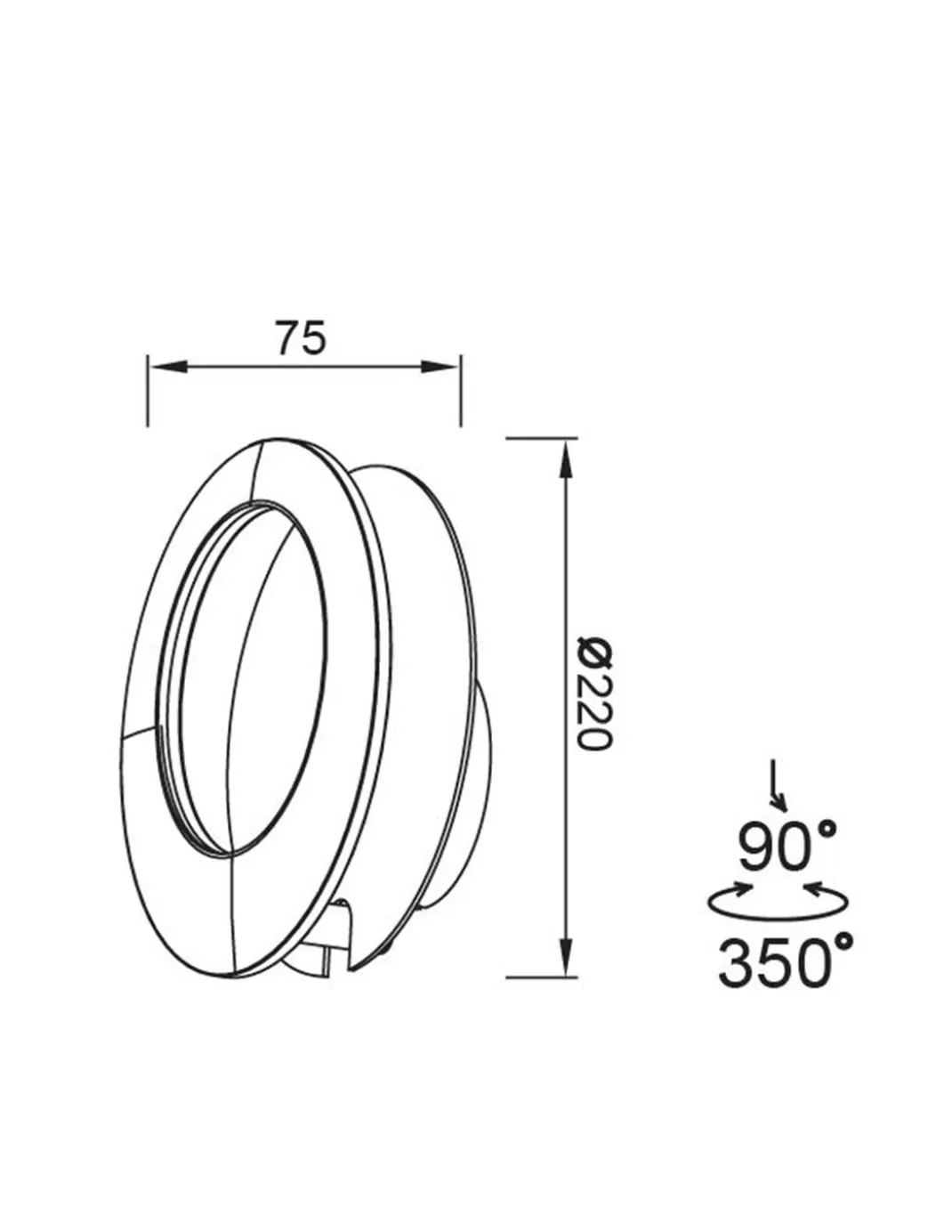 Aplique de pared Toronto – Mantra – Luz orientable en blanco o negro