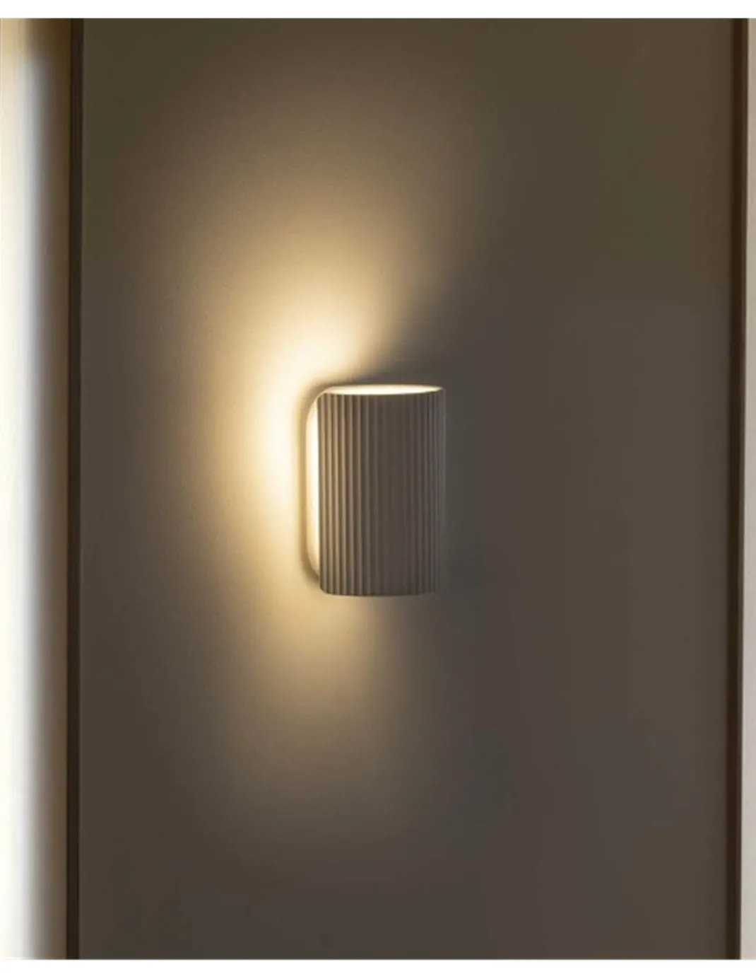 Aplique de pared Trama - Faro - Lámpara de yeso, luz unidireccional o bidireccional