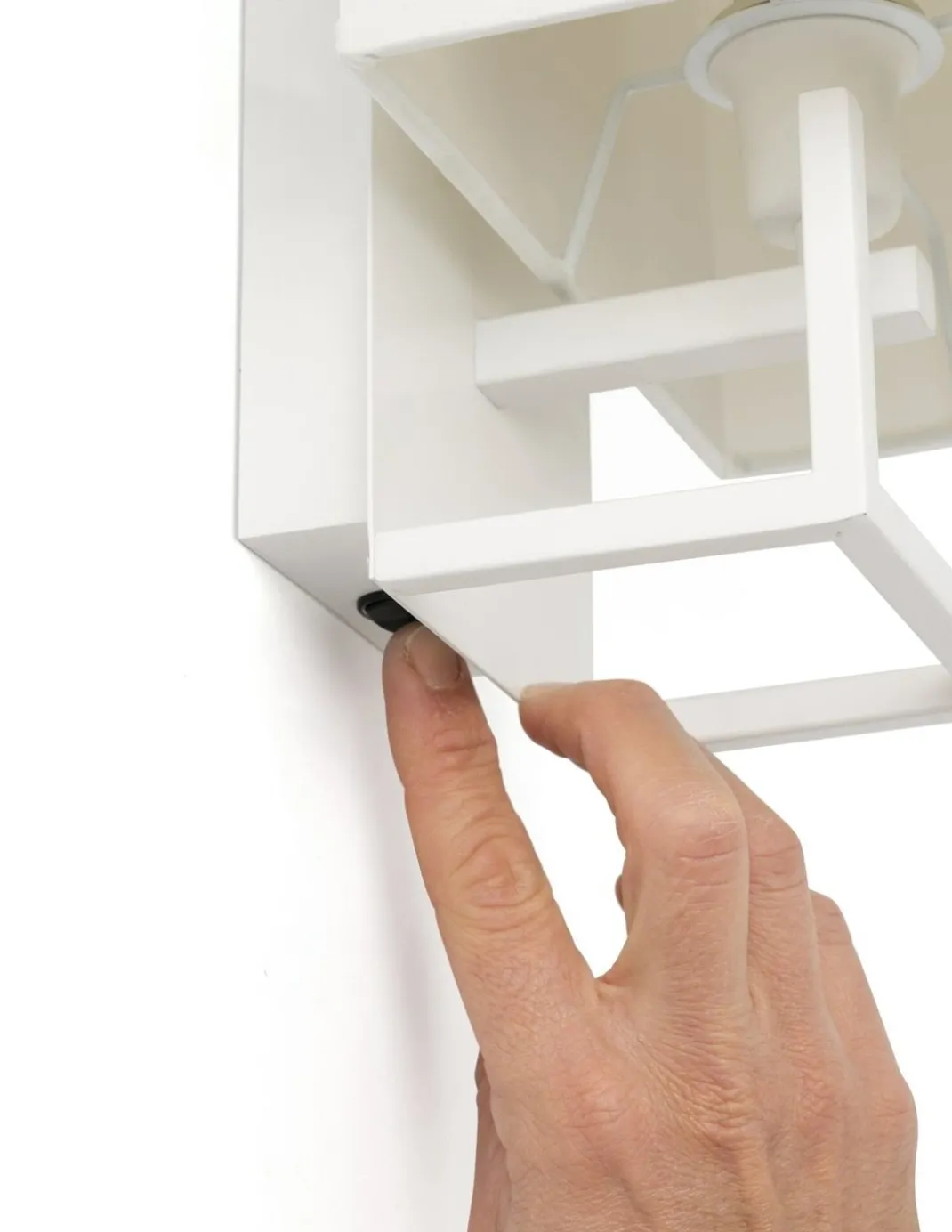 Aplique de pared Verper – Faro – Lámpara decorativa de tela en blanco o marrón, pantalla beige