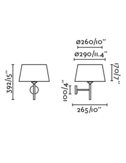 Aplique de pared Windsor - Faro - Pantalla gris, luz ambiental