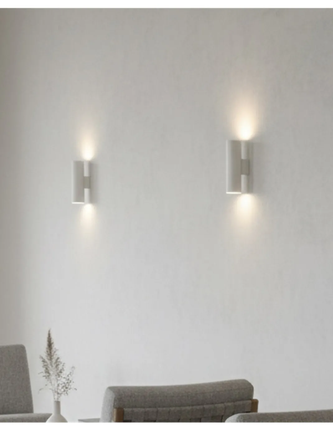 Aplique de pared Zoom - ACB - Diseño cilíndrico con doble luz arriba y abajo
