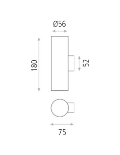 Aplique de pared Zoom - ACB - Diseño cilíndrico con doble luz arriba y abajo