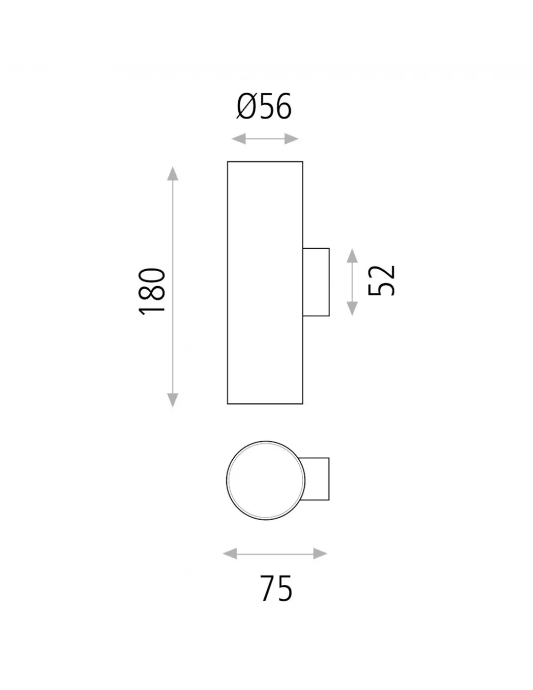 Aplique de pared Zoom - ACB - Diseño cilíndrico con doble luz arriba y abajo