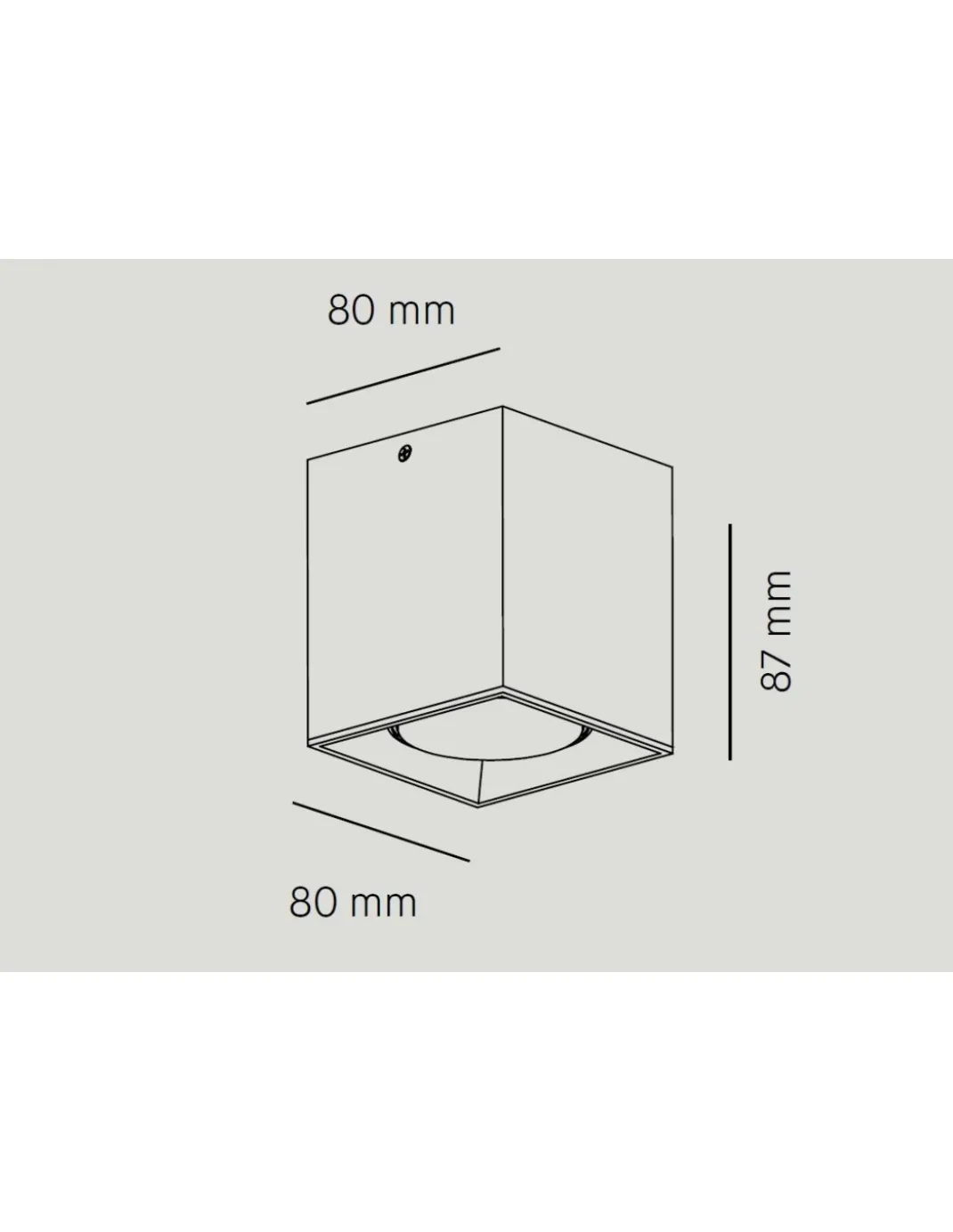 Aplique de techo de aluminio con acabado aluminio negro satinado 2700K - Mini Dau - Milán