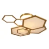Aplique de techo Ramie - MYO - Aplique original decorativo con formas exagonales de latón y cristal