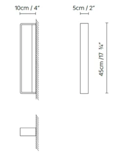 Aplique exterior Myn W Outdoor - B.lux - Diseño vertical minimalista con luz LED difusa para fachadas