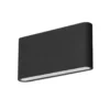 Aplique exterior Slim - FORLIGHT - Lámpara moderna negra, LED 3000K 1200 lm, Longitud: 17,5 cm