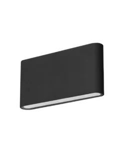 Aplique exterior Slim - FORLIGHT - Lámpara moderna negra, LED 3000K 1200 lm, Longitud: 17,5 cm