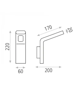 Aplique exterior Zen - ACB - Diseño alargado de aluminio para entradas y zonas de paso