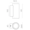 Aplique para exterior Nox - ACB - Aplique LED cilíndrico con luz bidireccional