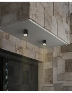Aplique / Plafón Goz - Faro - Foco LED exterior cilindrico gris oscuro