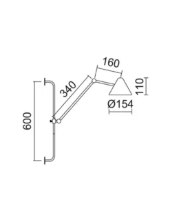 Arm – Novolux Exo – Aplique de pared de lectura, con brazo orientable, Metal negro