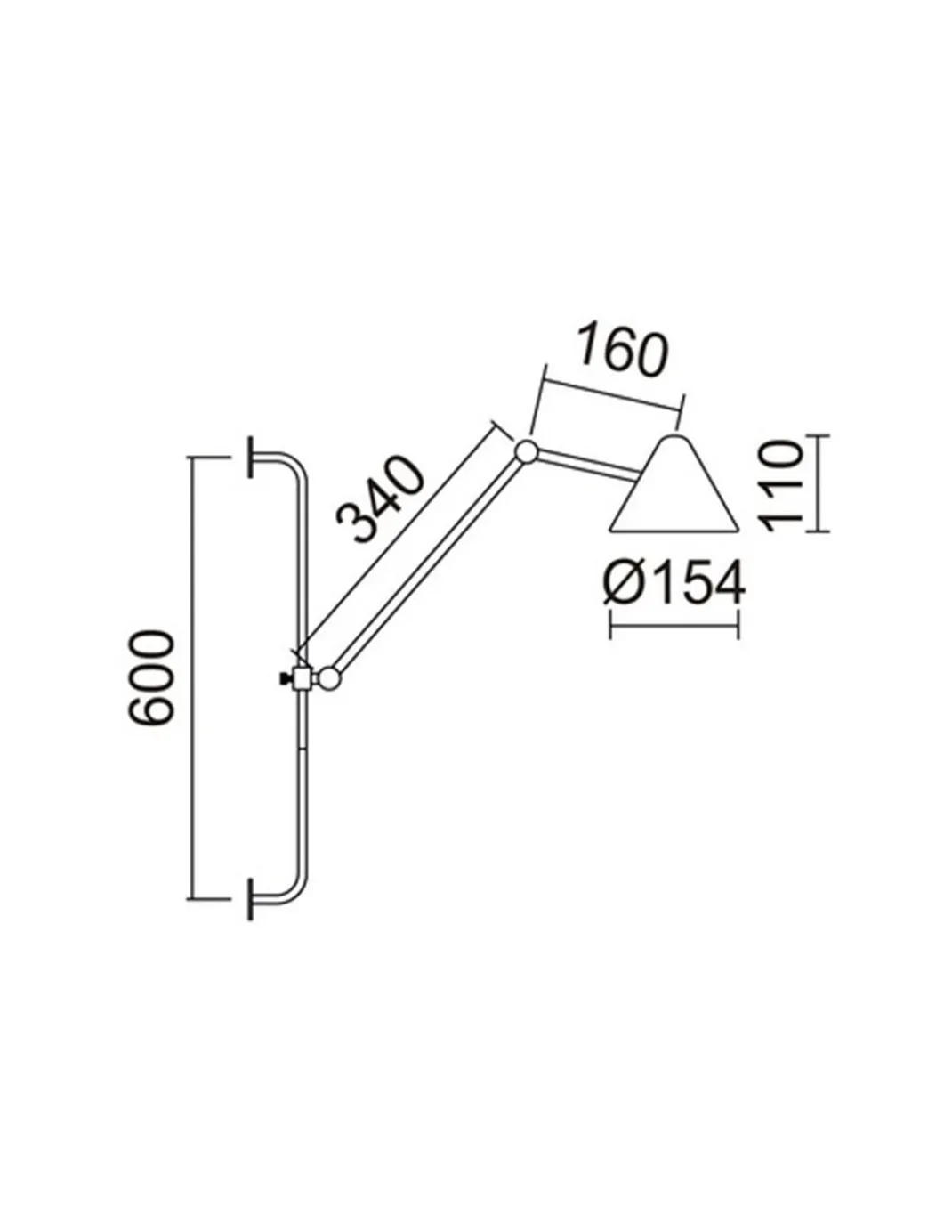 Arm – Novolux Exo – Aplique de pared de lectura, con brazo orientable, Metal negro