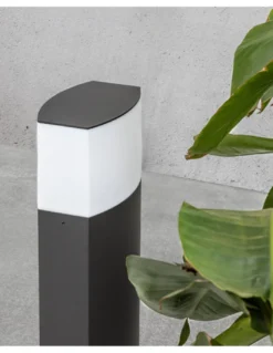 Baliza Datna - Faro - Lámpara de exterior sobremuro LED, gris oscuro
