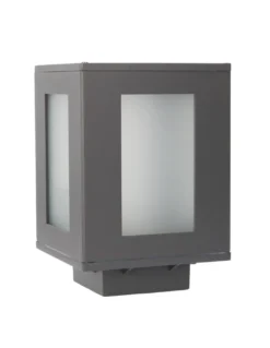 Baliza de exterior Alfil – FORLIGHT – Moderna lámpara de aluminio antracita, E27 IP44, Altura: 22 cm