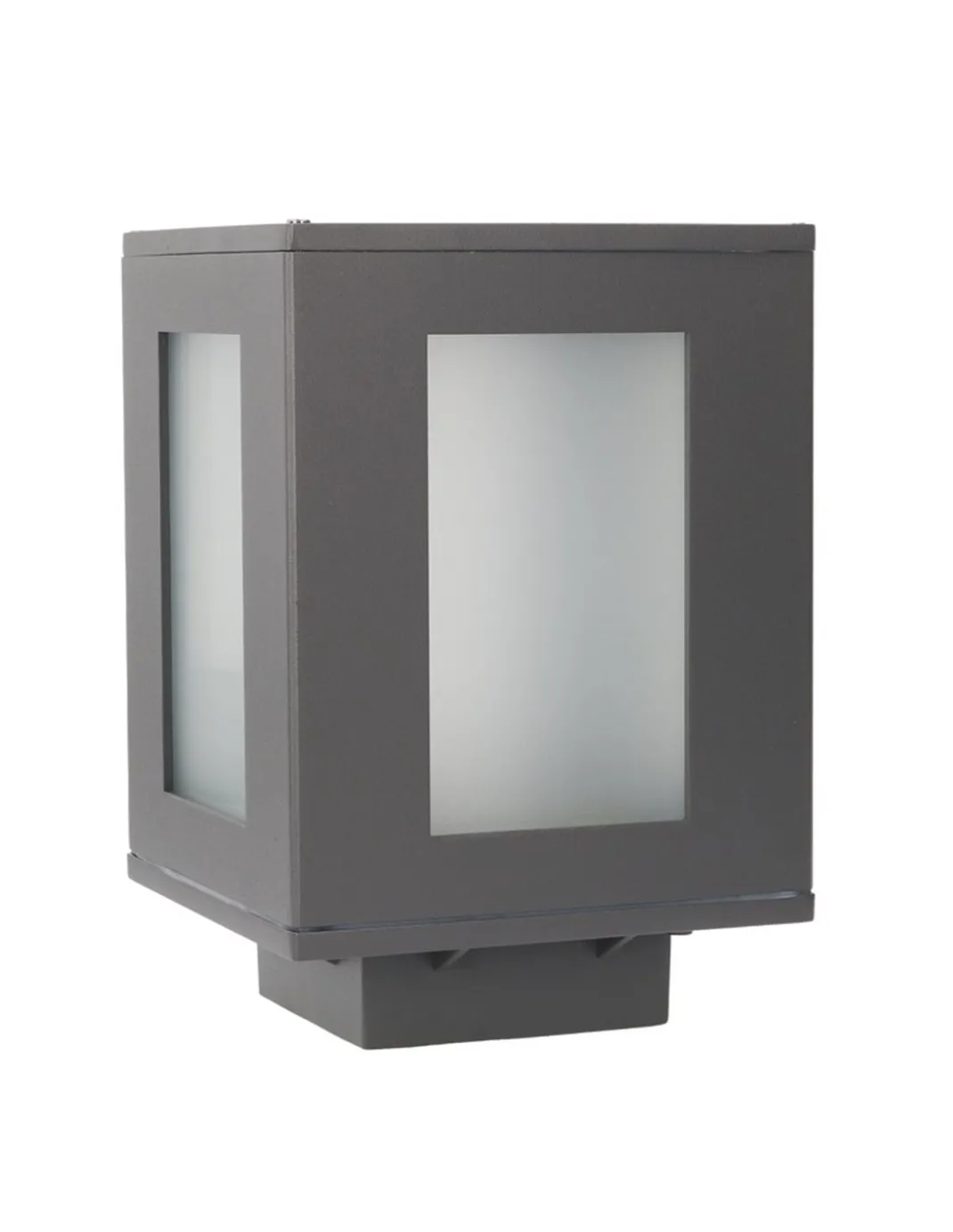 Baliza de exterior Alfil – FORLIGHT – Moderna lámpara de aluminio antracita, E27 IP44, Altura: 22 cm
