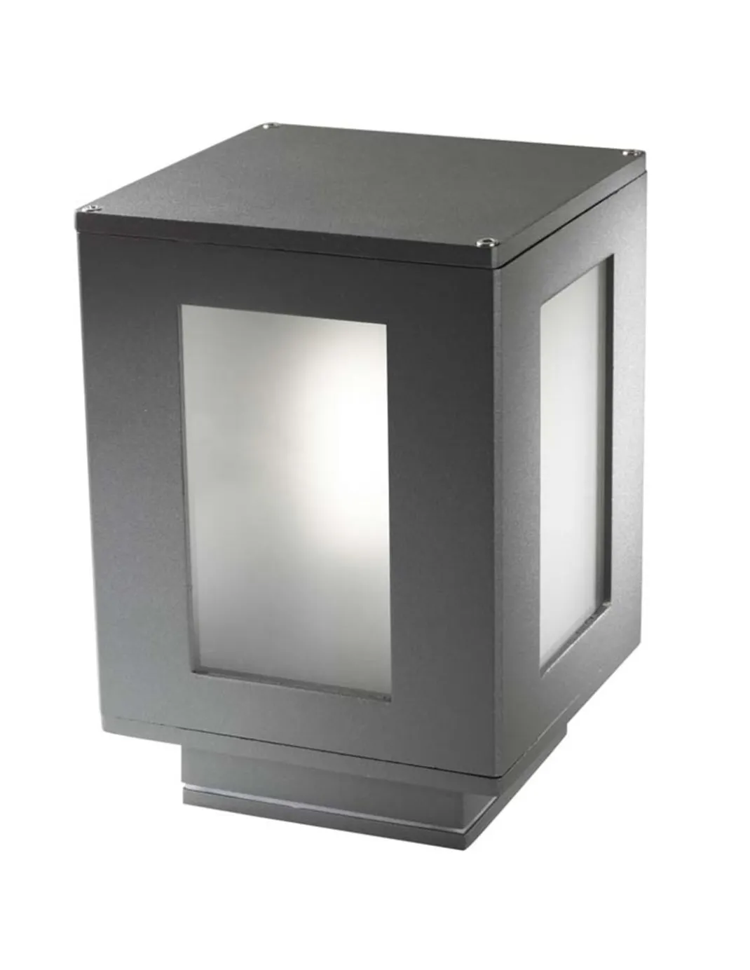Baliza de exterior Alfil – FORLIGHT – Moderna lámpara de aluminio antracita, E27 IP44, Altura: 22 cm