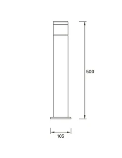 Baliza de exterior Arrow – FORLIGHT – Lámpara de aluminio negra, LED 3000K 6,6W IP65, Altura: 50 cm