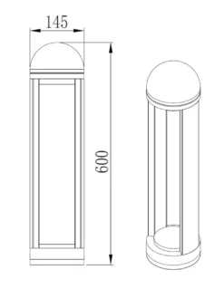 Baliza de exterior Gate - Iberlamp - Lámpara antracita, 60 cm