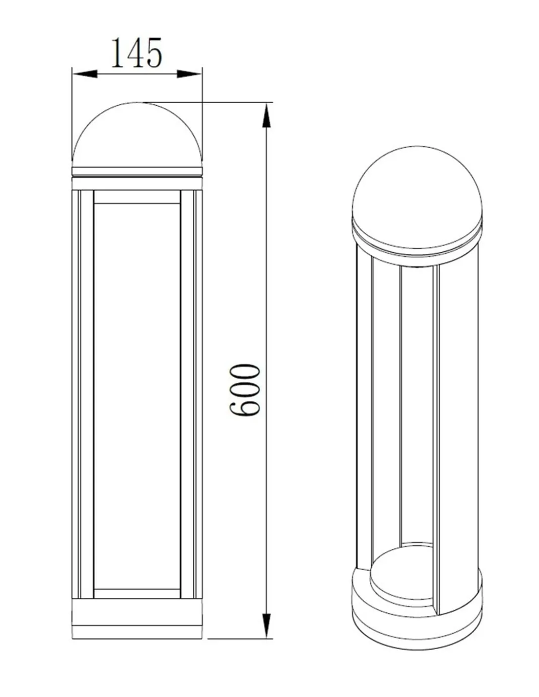 Baliza de exterior Gate - Iberlamp - Lámpara antracita, 60 cm