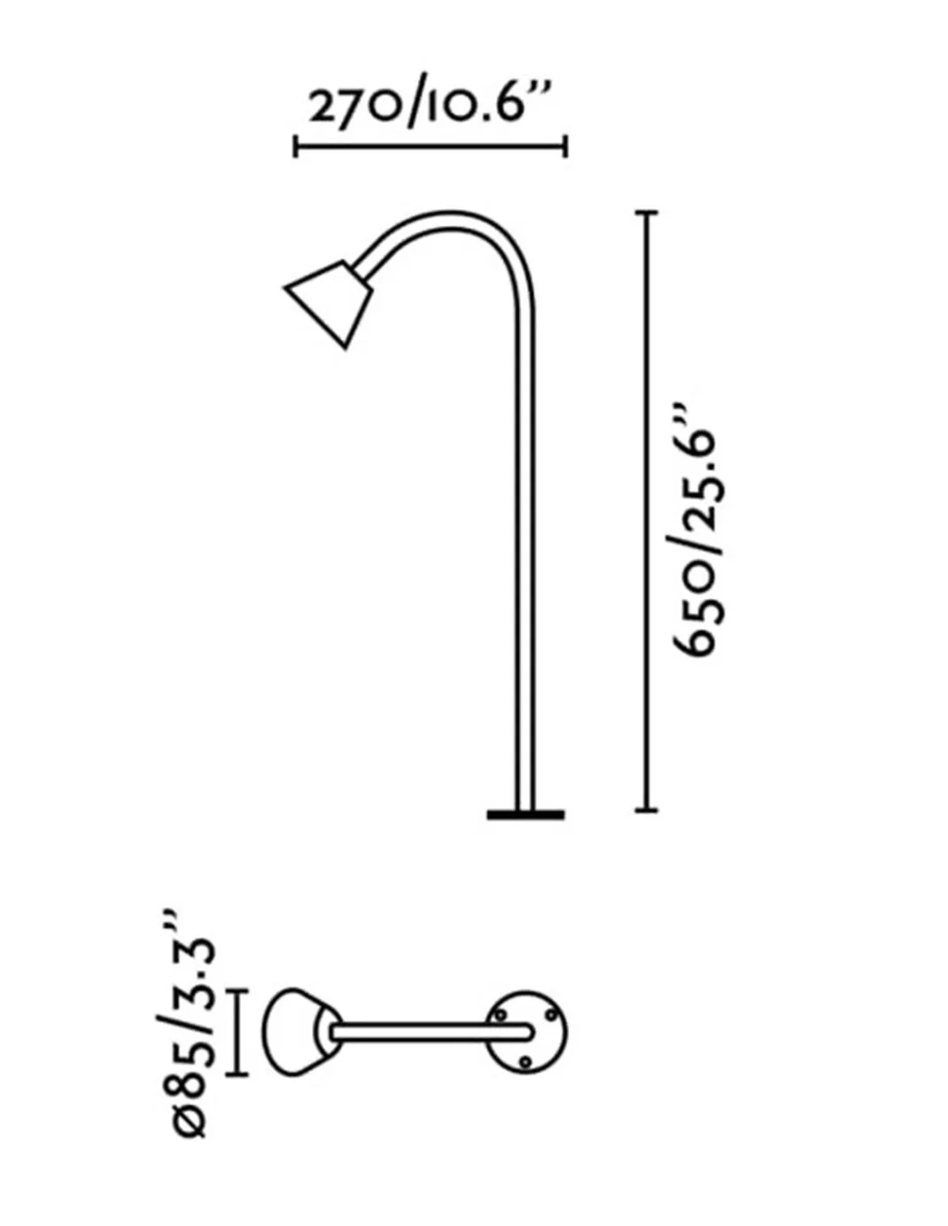 Baliza de exterior Lily - Faro - Lámpara moderna con brazo inclinado