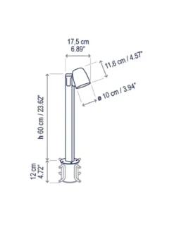 Baliza de exterior Nut – Bover – Lámpara de exterior moderna en 2 tamaños, Regulable Triac