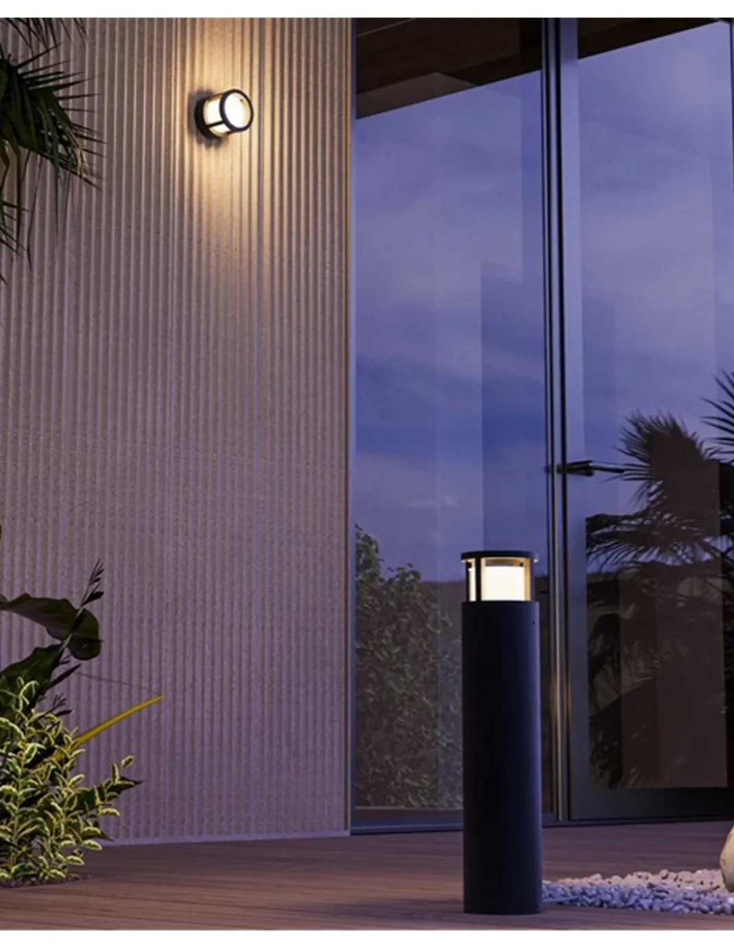 Baliza de exterior One- FORLIGHT - Lámpara negra LED, 50 cm