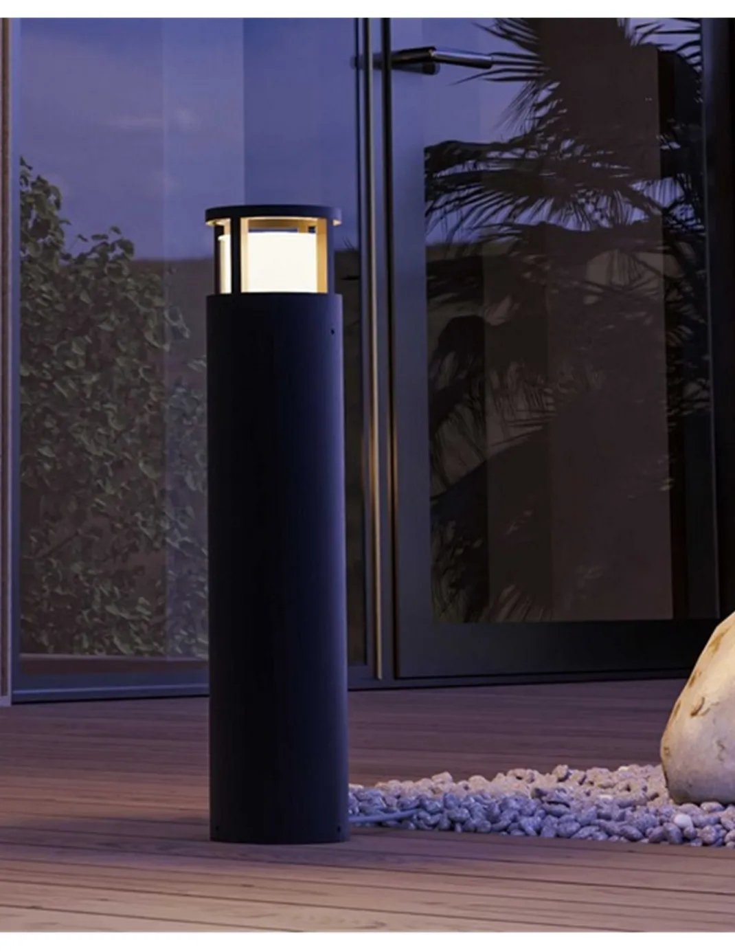 Baliza de exterior One- FORLIGHT - Lámpara negra LED, 50 cm
