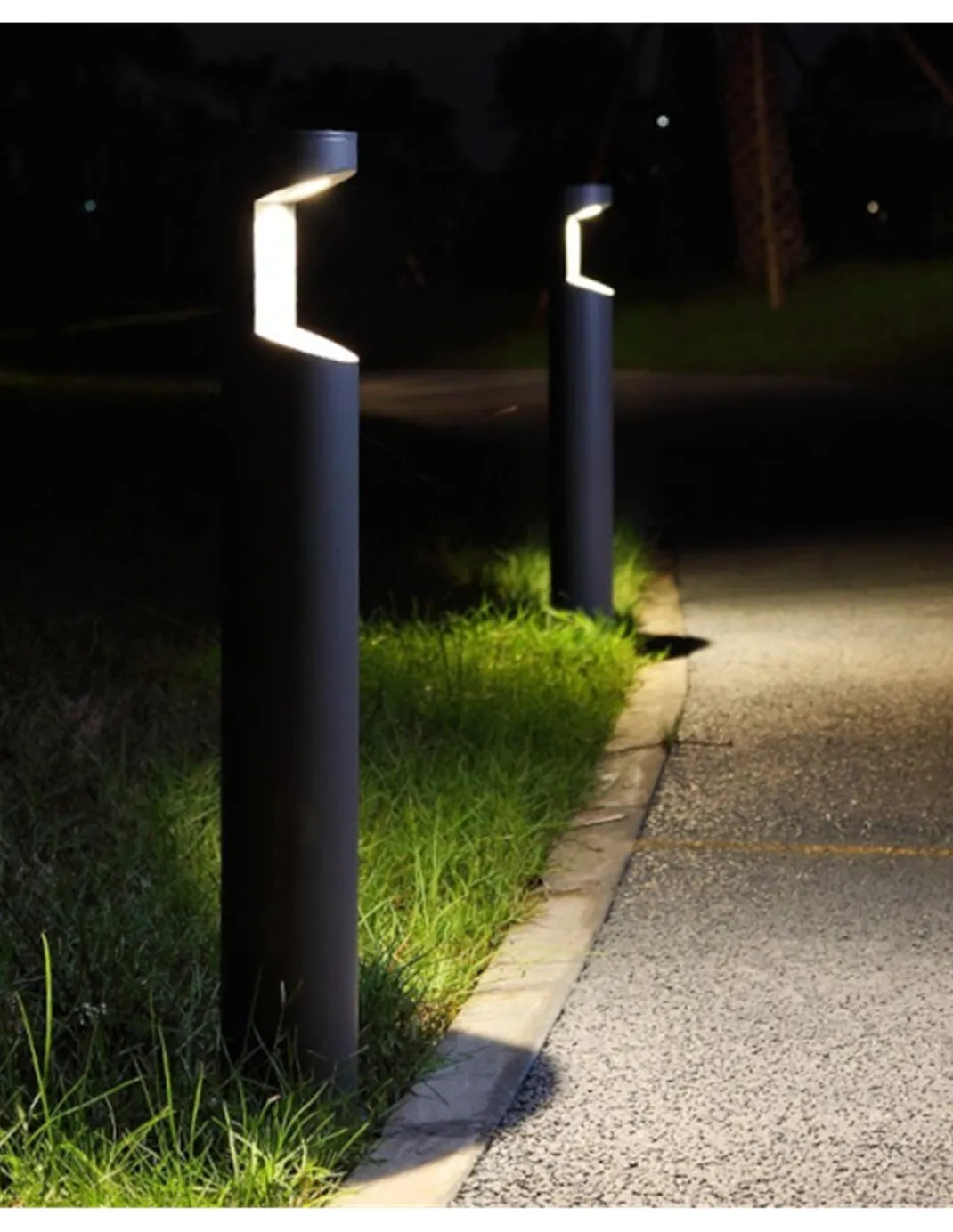 Baliza de exterior Rhino - Iberlamp - Lámpara antracita, altura: 82 cm