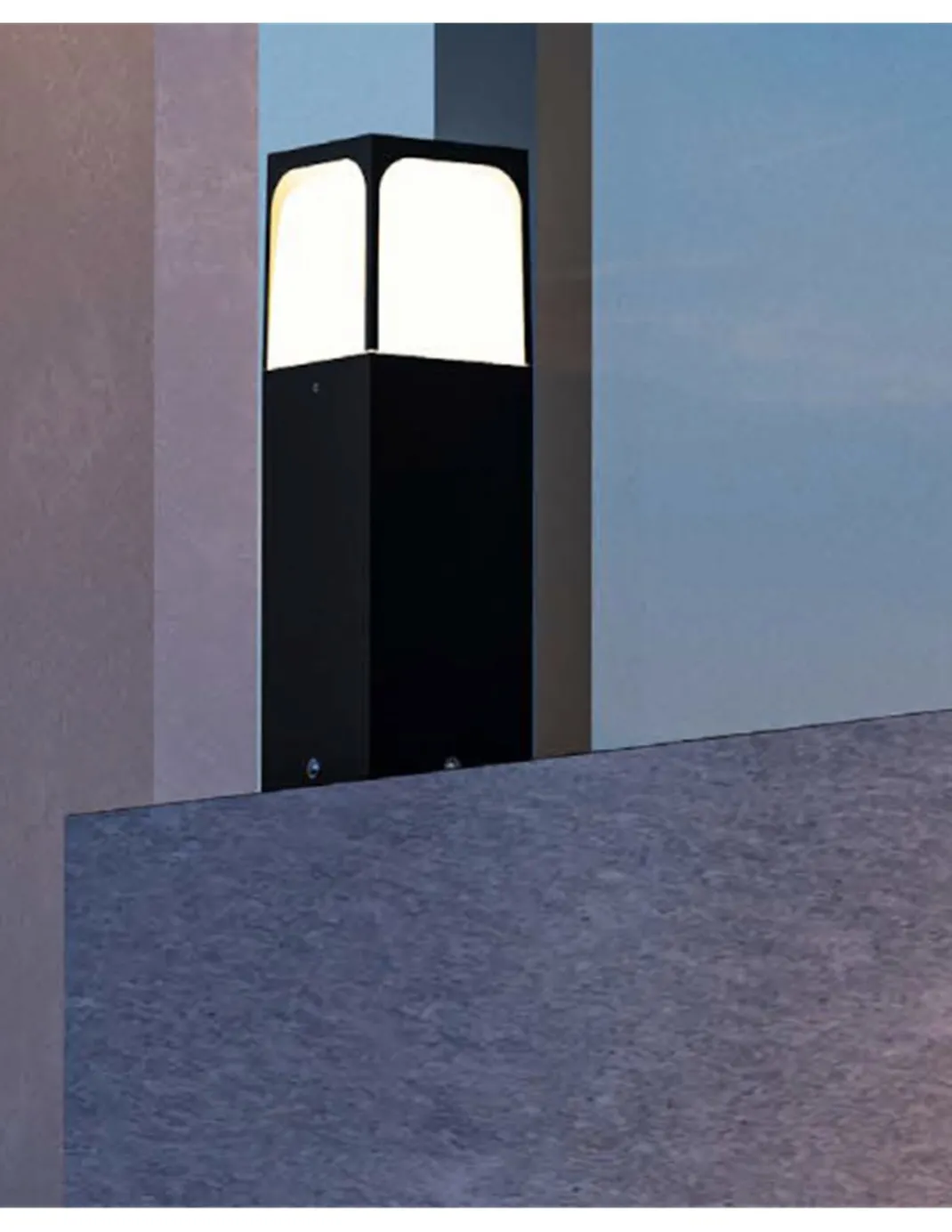 Baliza de exterior Veta - FORLIGHT - Disponible en 3 tamaños, acabado negro