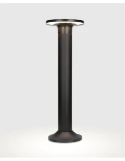 Baliza de exterior Yika – FORLIGHT – Lámpara moderna negra, LED 3000K 7,9W IP44, Altura: 52 cm