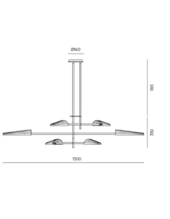 Colgante Bion 6 - Aromas - Lámpara de techo de diseño, orientable, 6 luces regulables