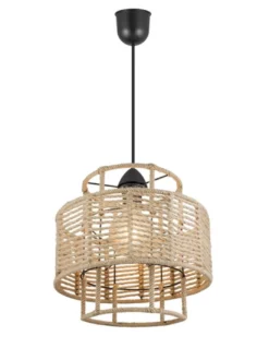 Colgante de techo Aifos - AJP - Lámpara boho chic con pantalla de cuerda