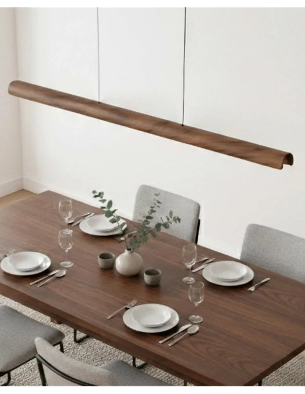 Colgante de techo Alma - ACB - Lámpara lineal moderna de madera