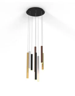 Colgante de techo Cala (redondo) – Mantra – Lámpara multicolor, 8 luces, LED 3000K