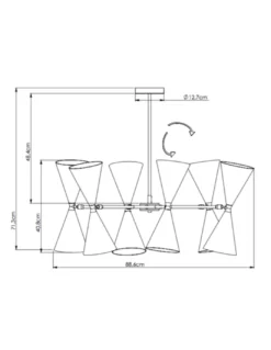 Colgante de techo Diabolo 12 - Pedret Lighting - Lámpara decorativa y elegante, luces orientables