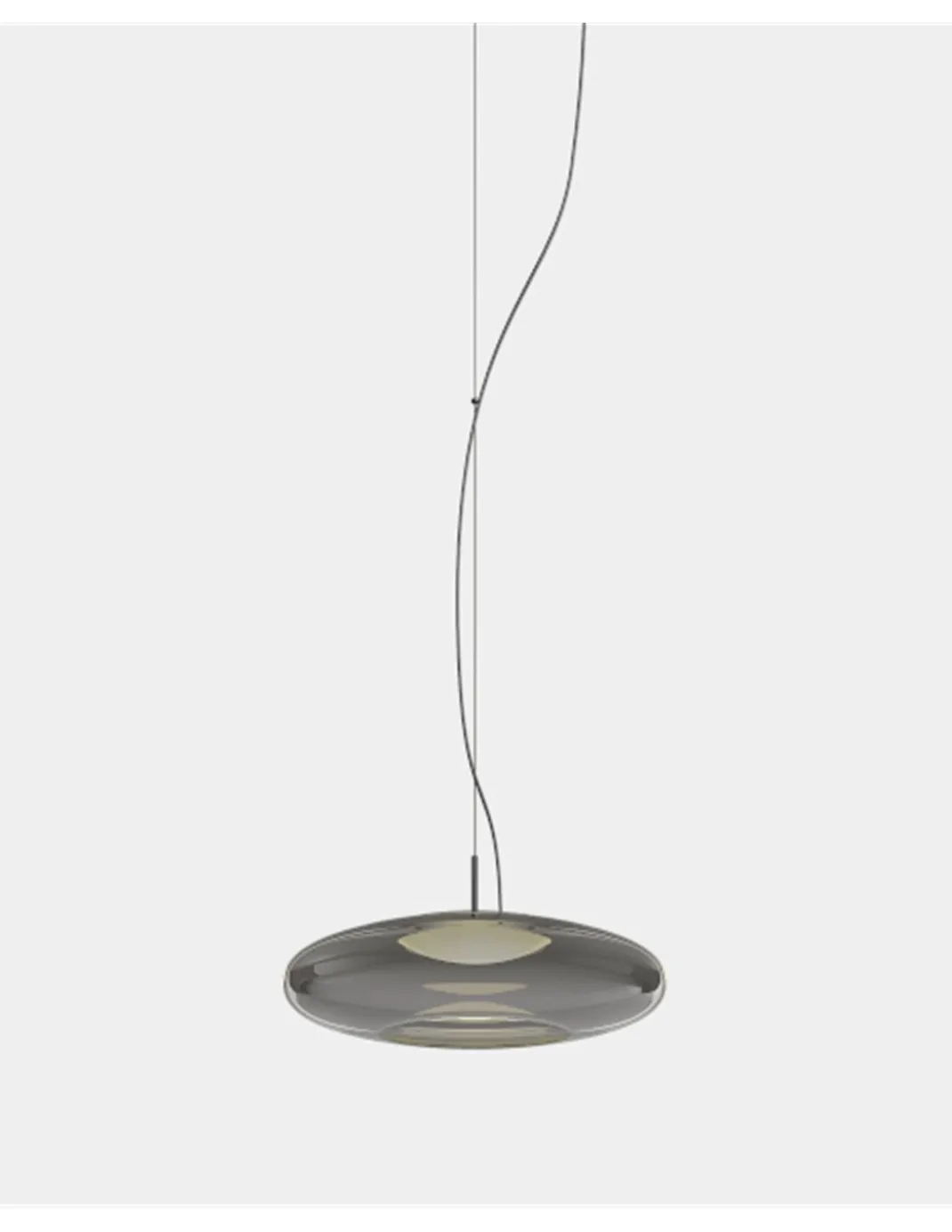 Colgante de techo empotrable Plat – LedsC4 – Lámpara de cristal en verde, fumé o ambar Regulable LED 2700-3000-4000K