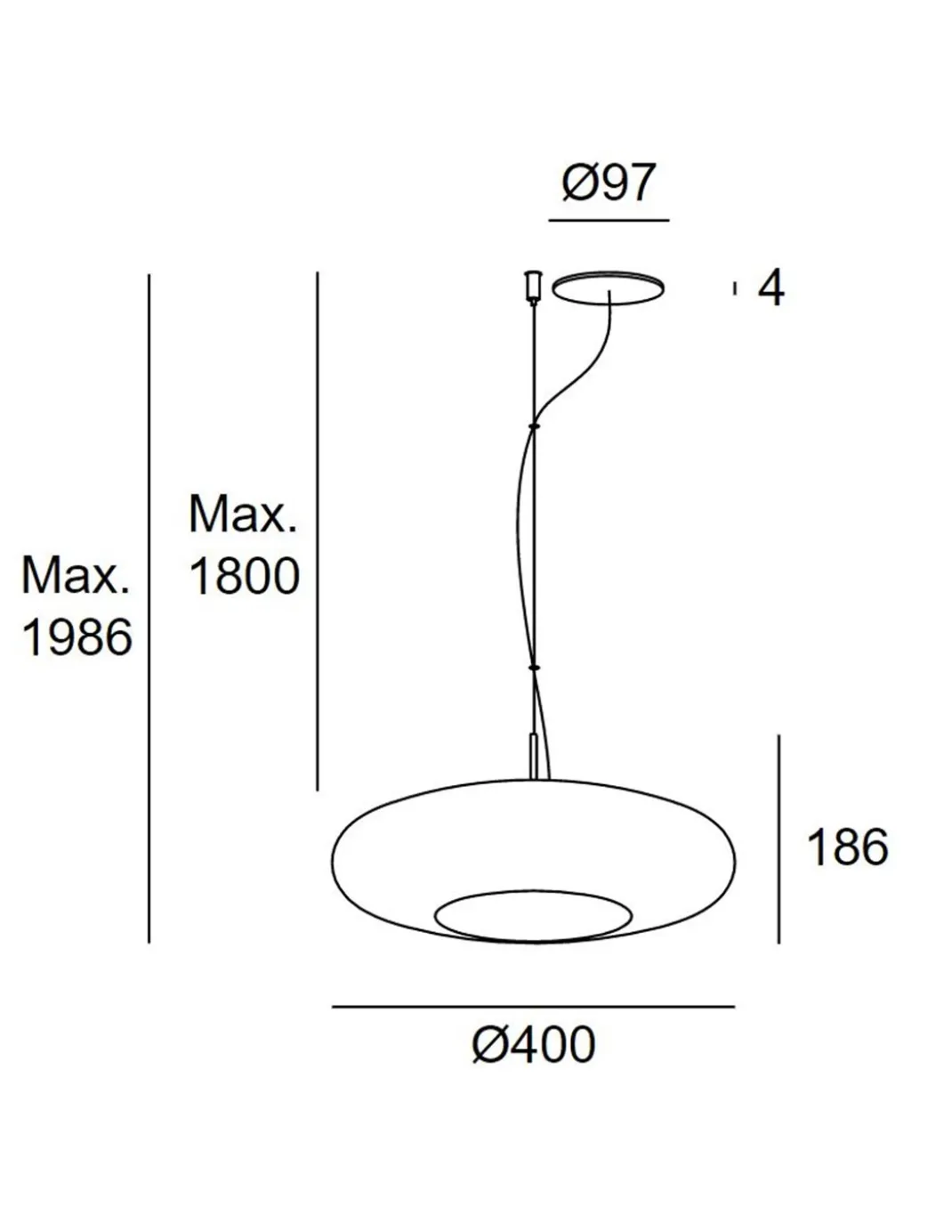 Colgante de techo empotrable Plat – LedsC4 – Lámpara de cristal en verde, fumé o ambar Regulable LED 2700-3000-4000K