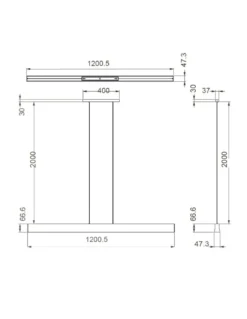 Colgante de techo Hanok – Mantra – Lámpara de oficina color arena, LED 3000K, 110º