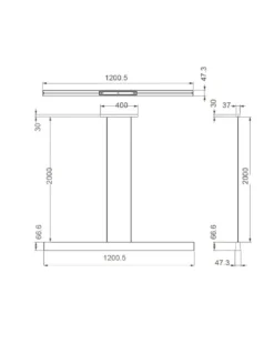 Colgante de techo Hanok – Mantra – Lámpara LED de oficina para espacios grandes, blanco+negro, 110º