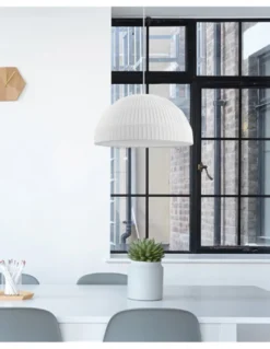 Colgante de techo Moln - Novolux Lighting - Pantalla de tejido sintético blanco