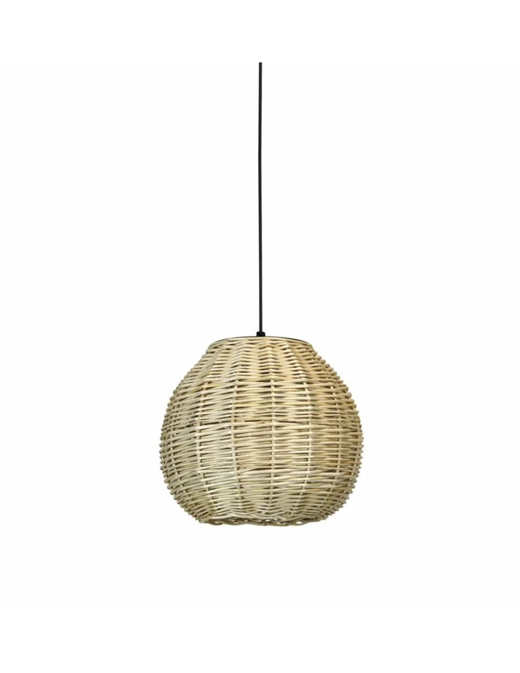 Colgante de techo Natural - Novolux Lighting - Lámpara boho chic con pantalla de mimbre