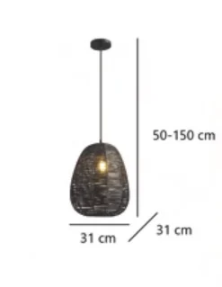 Colgante de techo Opra - AJP - Lámpara boho chic de ratán