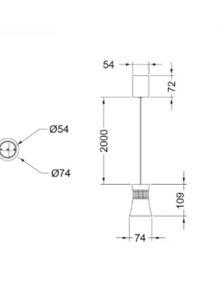 Colgante de techo Pagoda – Mantra – Lámpara colgante blanca-negra, LED 3000K-4000K