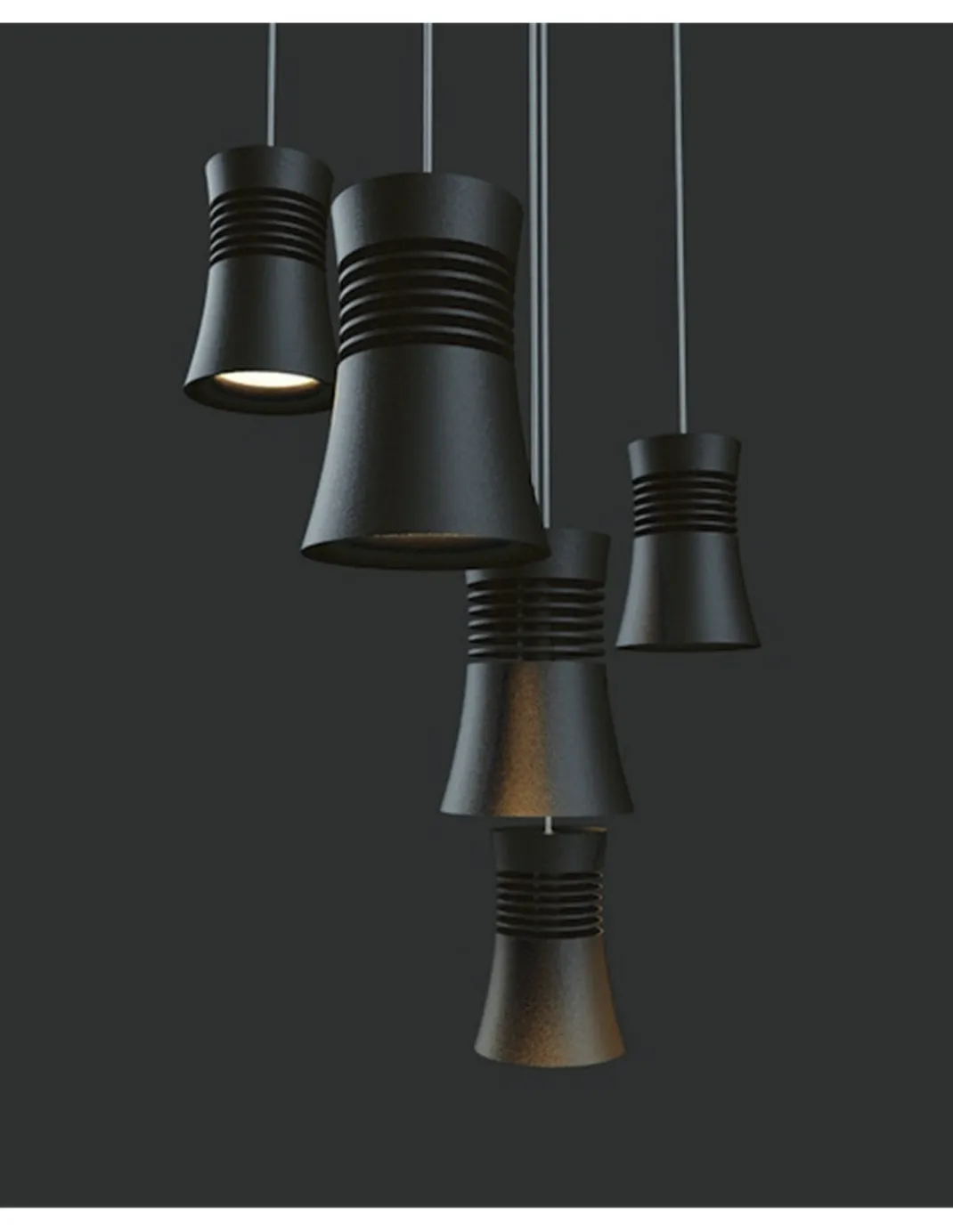 Colgante de techo Pagoda – Mantra – Lámpara colgante blanca-negra, LED 3000K-4000K