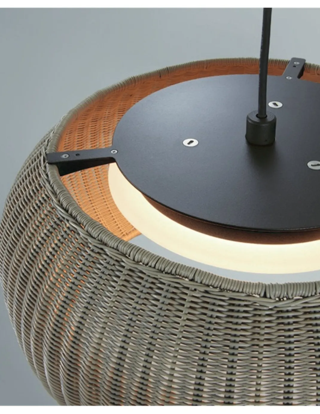 Colgante de techo Perris – Bover – Lámpara de exterior, Pantalla de fibra sintética, Diámetro: 47 cm