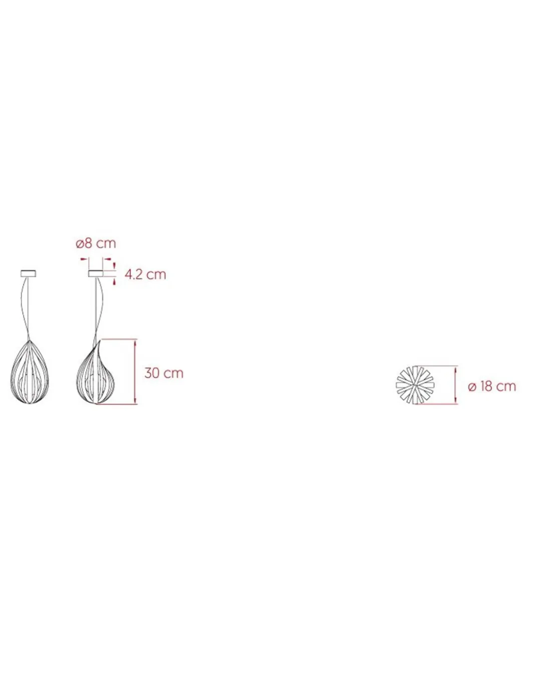 Colgante de techo Raindrop - LZF - Lámpara artesanal de madera, diseño natural