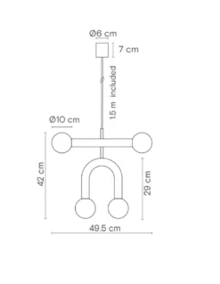 Colgante de techo Rigoberta Duo Super Curved – Robin – Lámpara minimalista negra, 4xG9