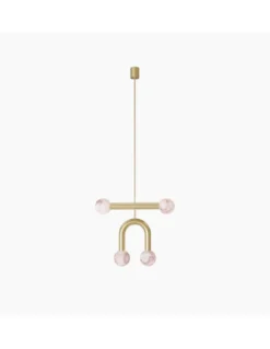 Colgante de techo Rigoberta Duo Super Curved – Robin – Lámpara minimalista negra, 4xG9